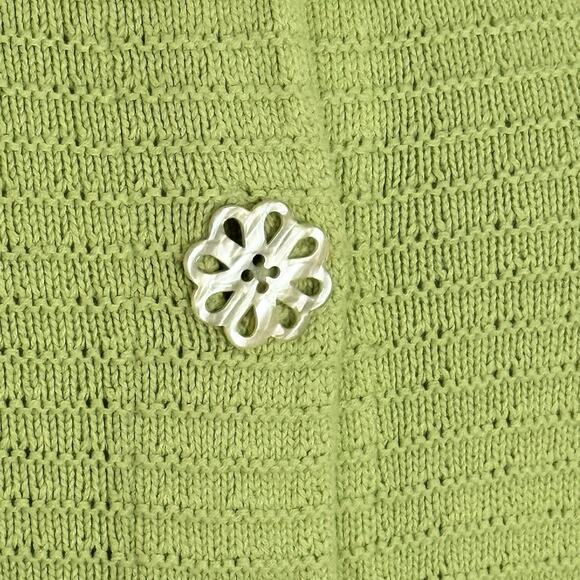 Willow Vintage 90s Knit Crop Cardigan Sweater Jacket Sz M Green Unique Buttons - Picture 8 of 8
